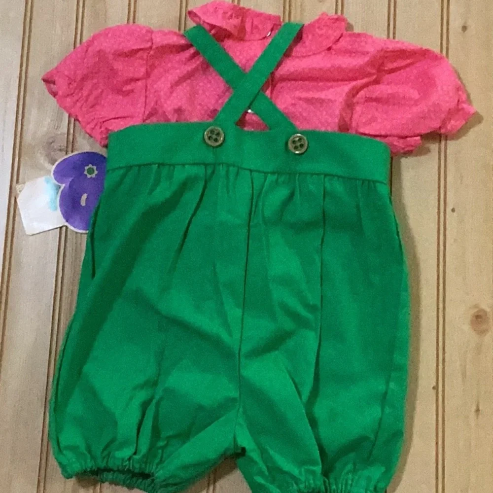 Vintage Ruth‎ Sharf Made In USA Easter Bunny Rabbit Knicker Overalls & Blouse